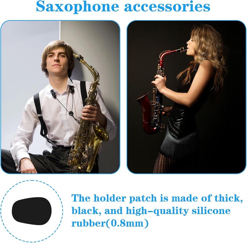 Ymapinc 64Pcs Silicone Sax Mouthpiece Clarinet Pads, Black Self Adhesive Saxophone Clarinet Bite Pad Accessories for Beginners Musicians - Image 4